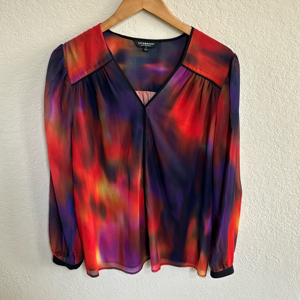 NWOT Liverpool Colorful Blouse Top Size s